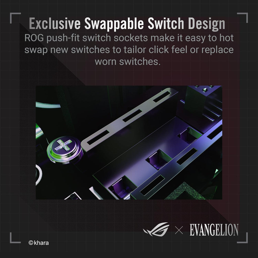ASUS ROG Keris Wireless EVA Edition Gaming Mouse, Wireless Mouse with Tri-Mode connectivity, 16000 DPI Sensor, 7 programmable Buttons, PBT, hot-swappable Switch sockets, Paracord Cable