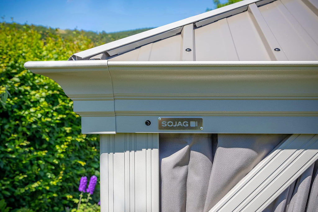 Sojag Outdoor 12' x 14' Monaco Hardtop Double Roof Gazebo Outdoor Sun Shelter, Champagne