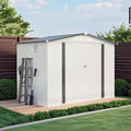 KEIKI 8x6 FT Outdoor Metal Storage Shed with Window and Lockable Door,Peaked Roof for Patio Backyard Garden