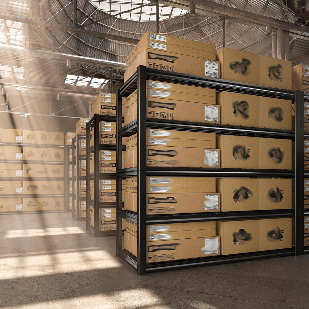 REIBII 48' W Garage Shelving Load 2500LBS, 5 Tier Storage Shelves, Adjustable Garage Storage Shelves, Heavy Duty Shelving for Warehouse, Pantry, Basement, Commercial, 48' W X 72' H X18 D