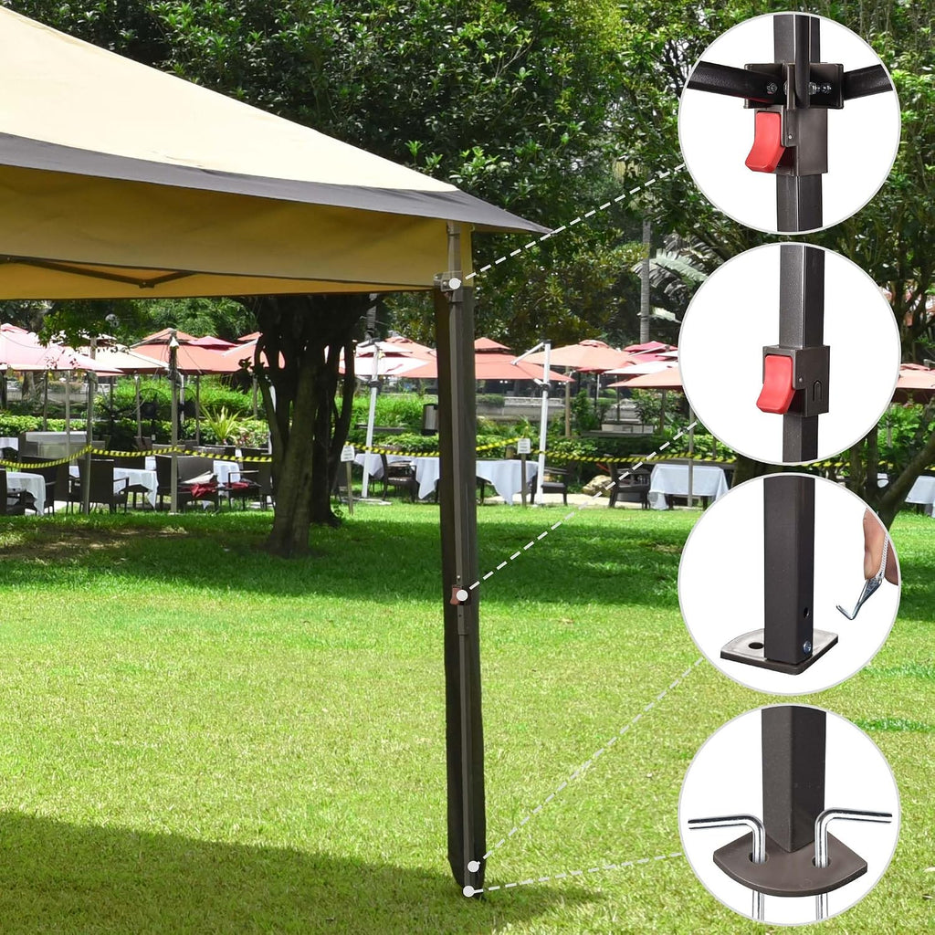 Yescom All-in-1 11x11ft Pop-Up Gazebo Tent with Mesh Sidewall Carry Bag Sunshading Shelter for Outdoor Yard Garden Patio