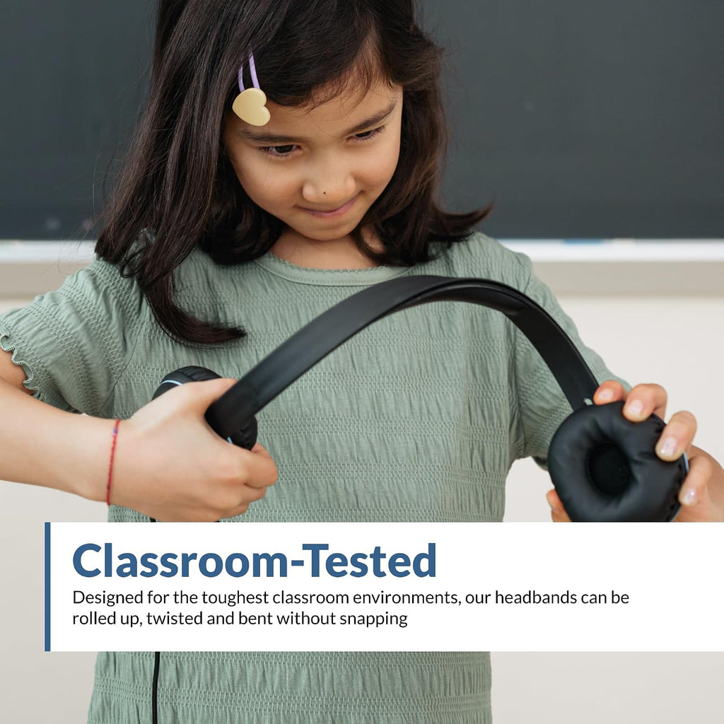 Cyber Acoustics USB Stereo Headset (AC-5008-80) – Durable, Crisp, and Clear Communication in Classrooms and at Home - 80 Pack