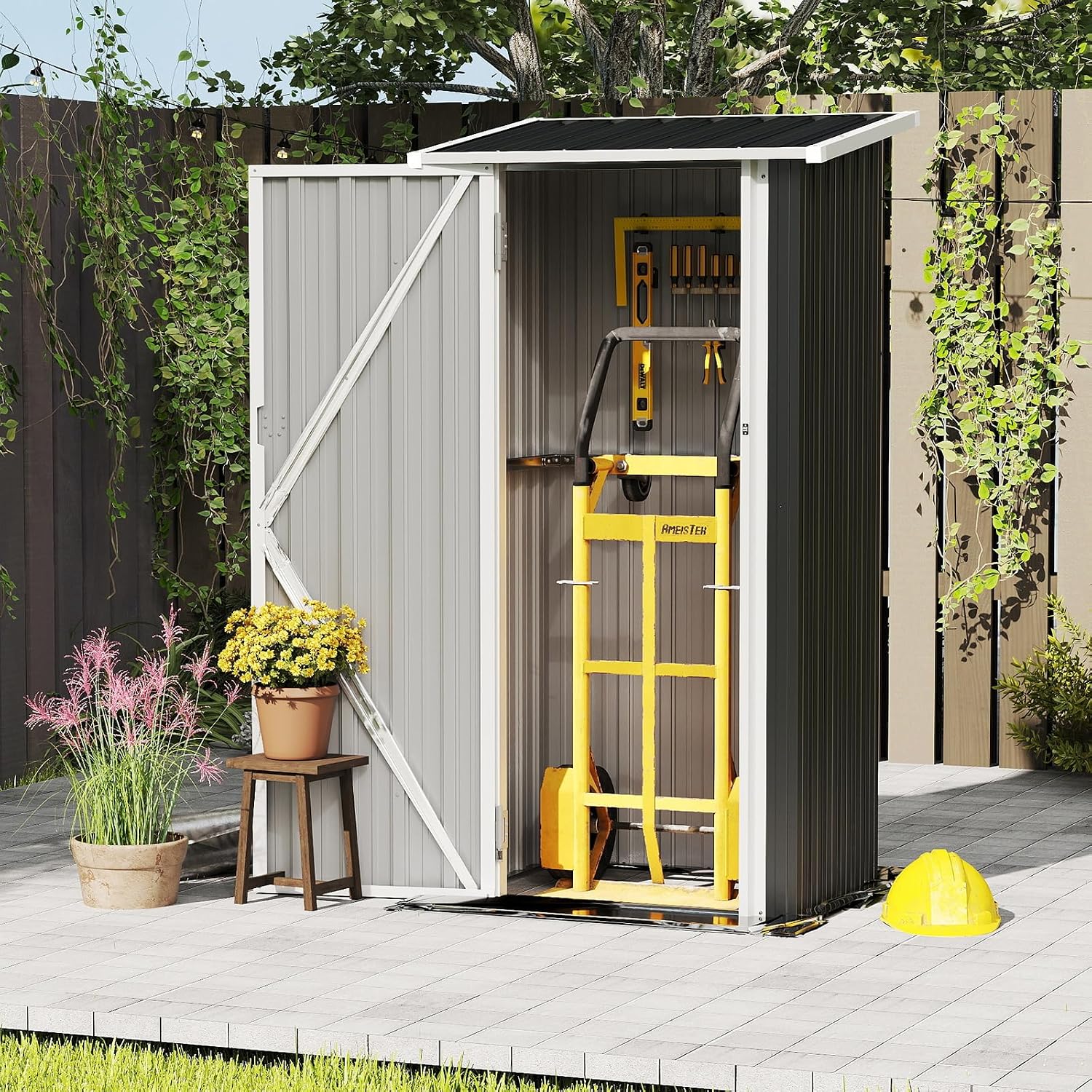 3'x2' Outdoor Metal Storage Shed with Lockable Doors, Durable Steel Tool Shed for Garden, Patio, Backyard, and Lawn, Black
