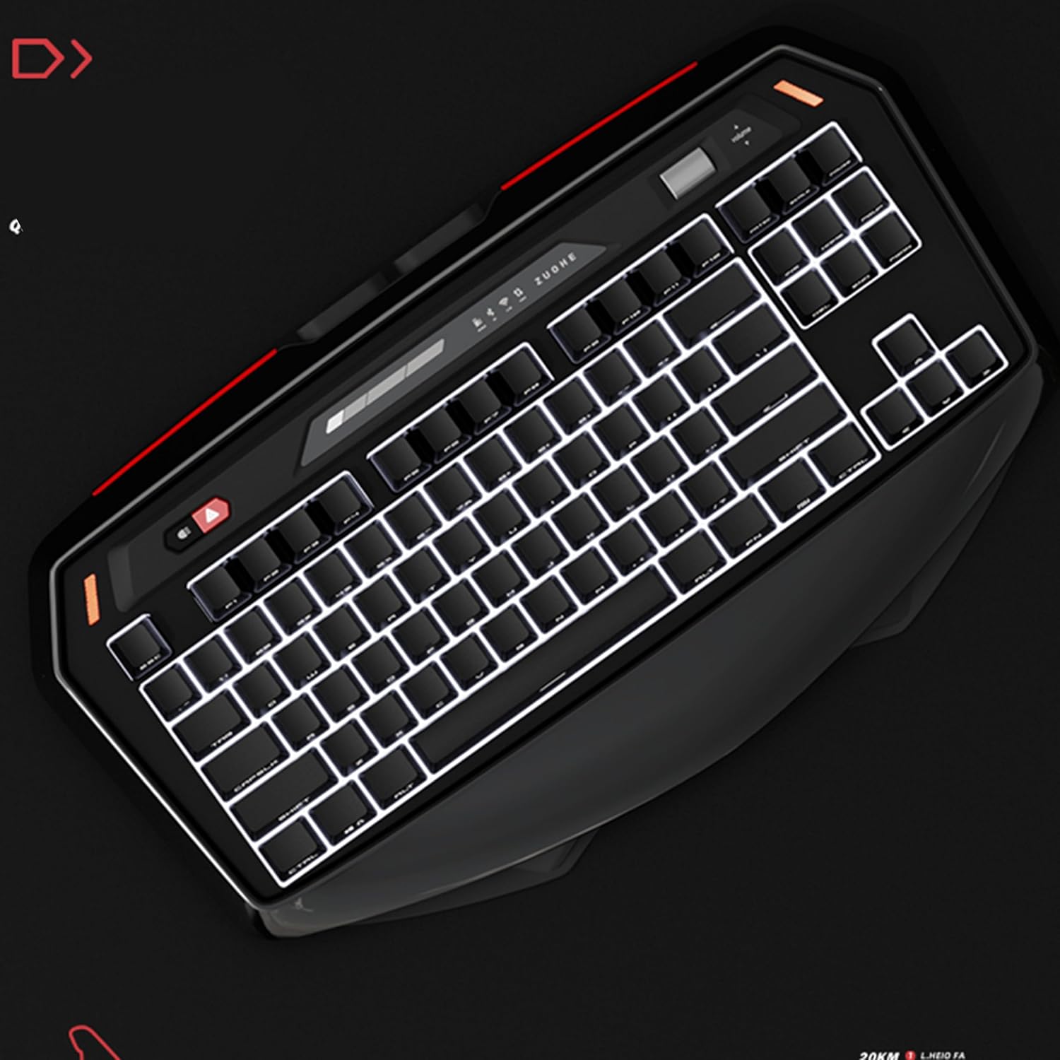 ZORNHER MAX870 Wireless Mechanical Gaming Keyboard,80% Black Custom Creamy Sound Keyboard with Shine Through PBT Keycaps,Pre-lubed Linear Switches,Hot-Swappable,RGB Backlit,2.4GHz/USB-C/BT5.0