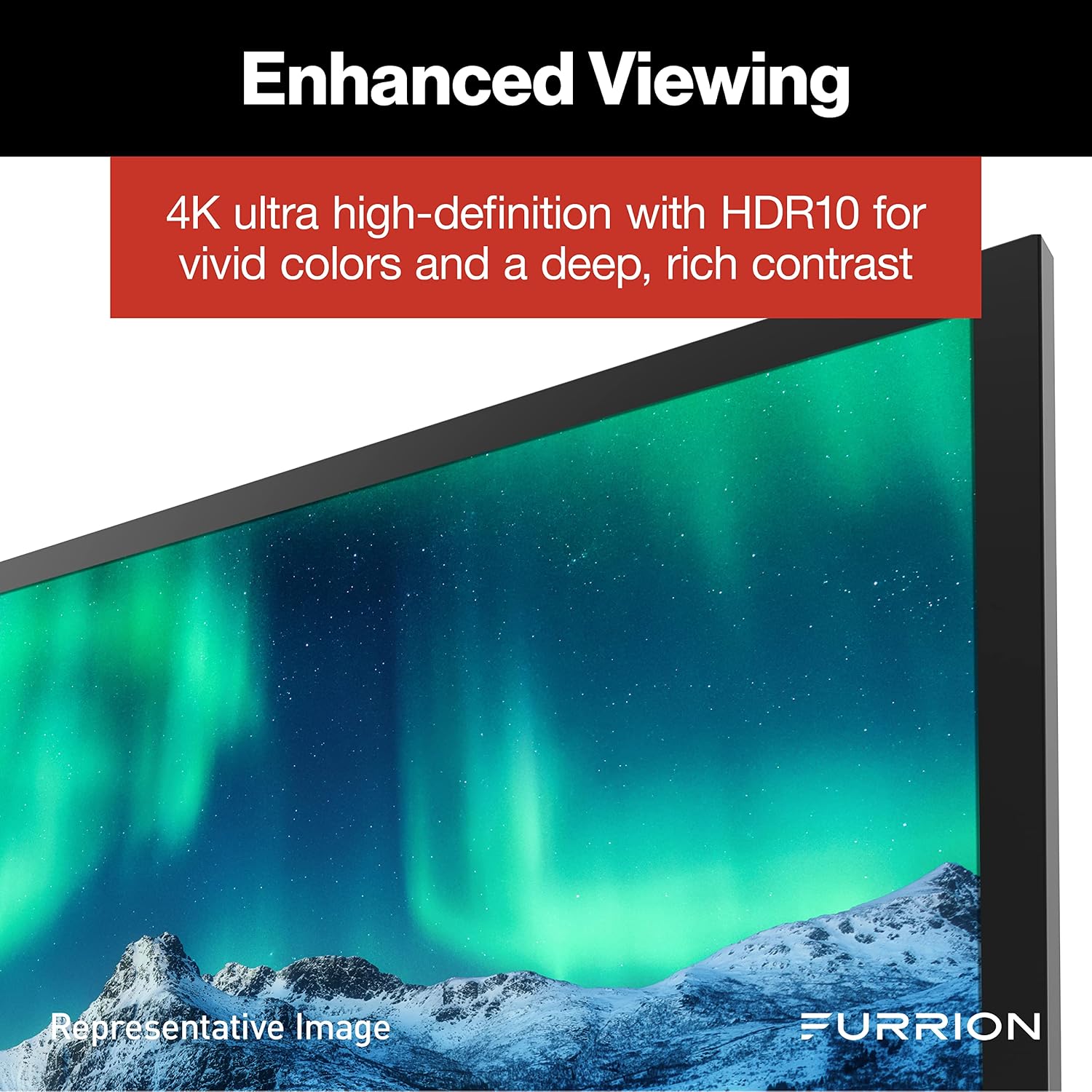 Furrion Aurora 50-Inch Full-Shade 4K LED Outdoor Smart TV - Weatherproof Outdoor Television w/ HDR10, Anti-Glare, 400-Nit LED Screen, Impact-Resistant Screen, External Antenna for Shaded Outdoor Areas