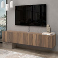 Atelier Mobili Walnut Floating TV Stand for 75 inch TV, Floating Media Console, Floating Entertainment Center, Wall Mounted TV Stand