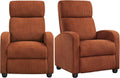 Yaheetech 2-Seat Corduroy Pushback Recliner Chair Living Room Chair with Thick Seat Cushion and Backrest Reclining Chair for Living Room Brick Red