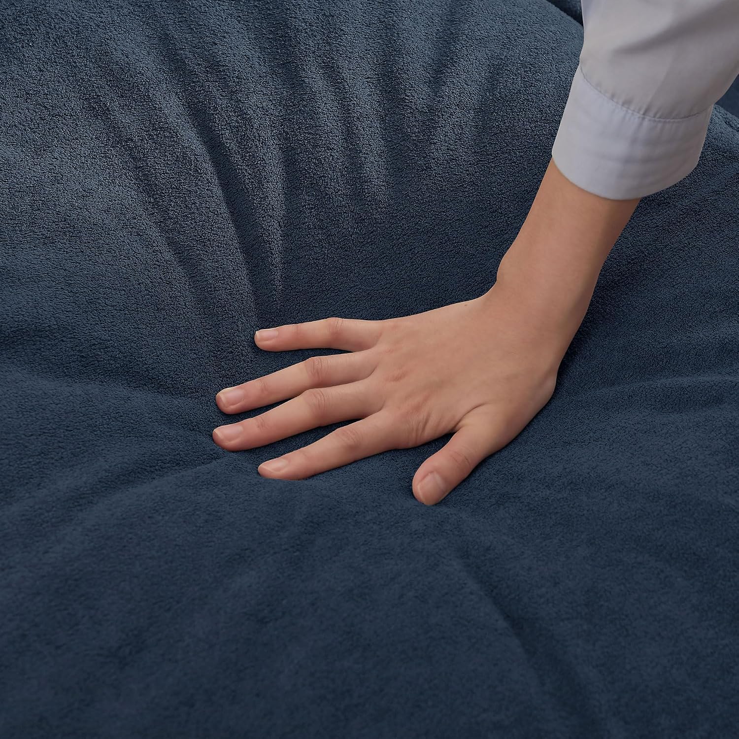 Sectional Cloud Couches for Living Room, 109' U Shaped 4 Seat Comfy Sofa with Double Chaises, Deep Seat Convertible Couch with 2 Layer Seat Cusions Waist Pillows Polyster Fabre, Blue