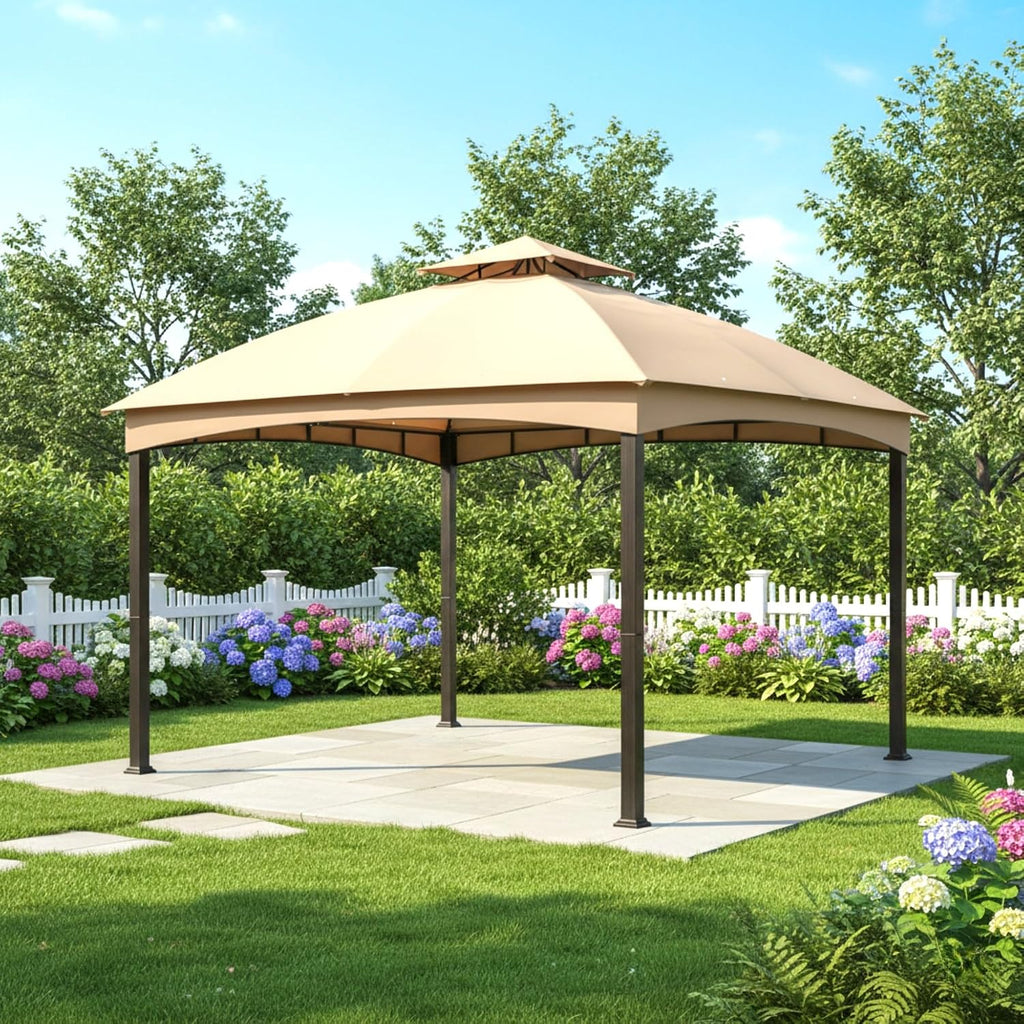 Garden Winds Reinforced Replacement Canopy Top Cover Compatible with The TPGAZ2303B Brown Frame 10' x 12' Gazebo - Classic Sand, Riplock 350