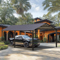 PHI VILLA 10x20 ft Carport, Metal Carports Canopy Heavy Duty Car Port Portable Garage with Galvanized Steel Roof Multi-Use Shelter, Sturdy Outdoor Car Ports for Cars, Boats and Tractors