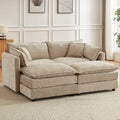 Modular Sectional Sofa, 77 Inch U Shaped Couch Set with Armrests, 2-Seater Comfy Cloud Couches for Living Room Apartment, Coffee