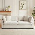 Christopher Knight Home Masie Chenille Upholstered 3 Seater Sofa Couch, Wooden Home Sofa Living Room, Comfy Cloud Couch for Bedroom, Home Office, Beige