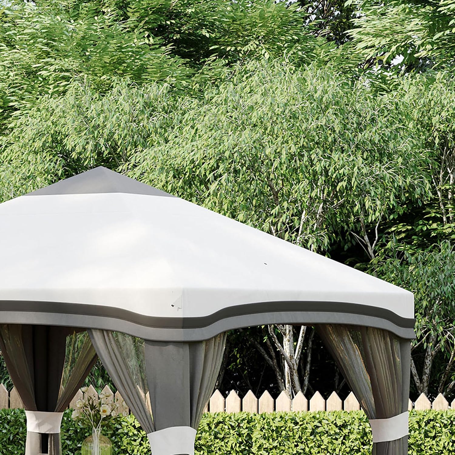 Outsunny 10' x 10' Pop Up Canopy Tent with Netting, Instant Tents for Parties, Height Adjustable, with Wheeled Carry Bag and 4 Sand Bags for Outdoor, Garden, Patio, Gray