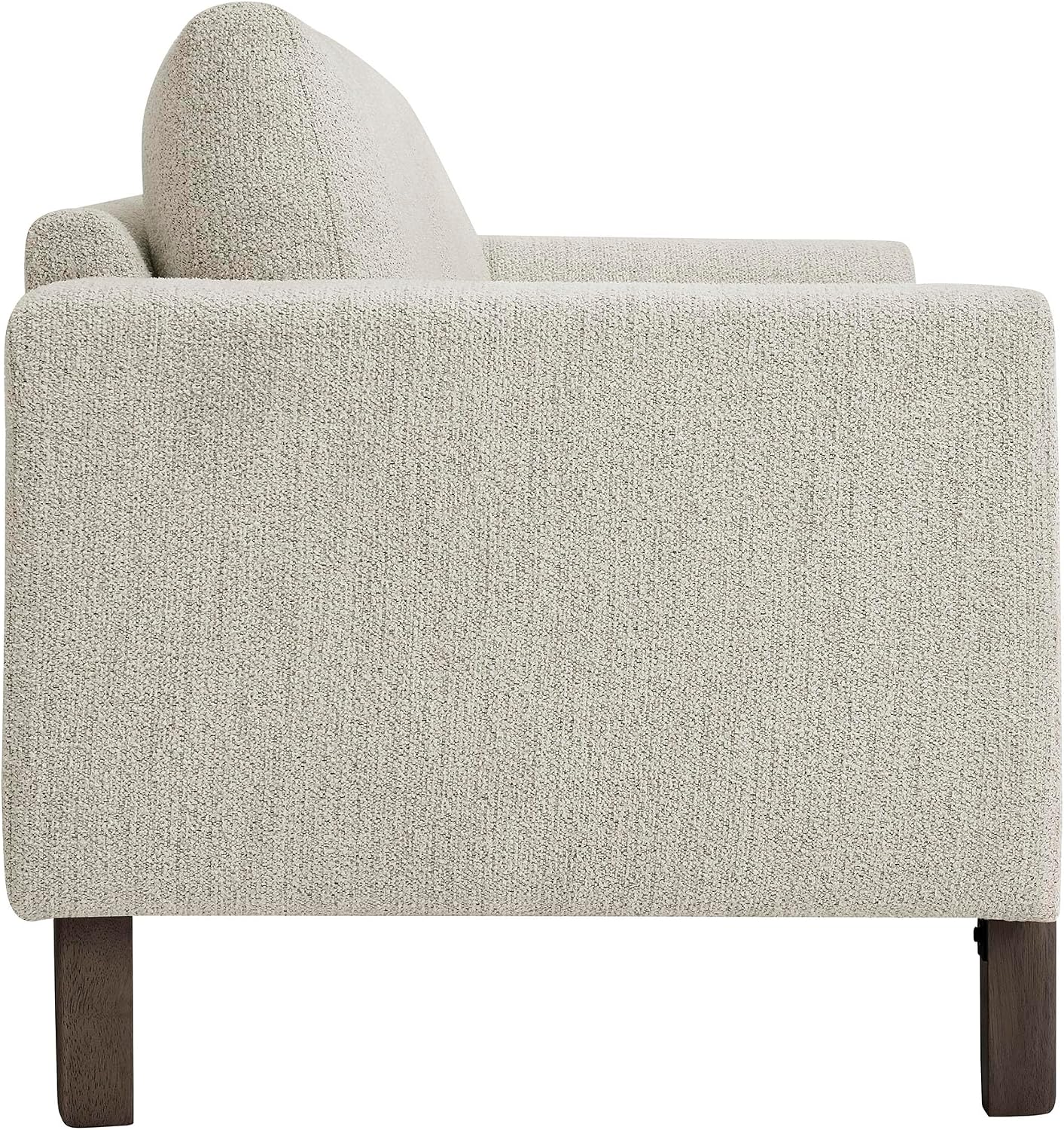 Modway Hawken 54 Inch Boucle Loveseat in Parchment Espresso with Wood Legs – Mid-Century Modern Small Space 2-Seater Sofa for Living Room, Bedroom, or Office Lounge