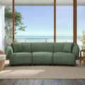 Merax 98.5' Modern 3 Seater Curved Sofa, Luxury Boucle Fabric Sofa, Minimalist Cozy Cloud Couch for Living Room, Bedroom, Apartment, Home Office, Green