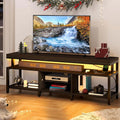 YITAHOME TV Stands for Living Room, TV Stand for 70/65 inch TV, Entertainment Center with Storage, LED TV Stand with Power Outlets, Industrial TV Console Cabinet, Black