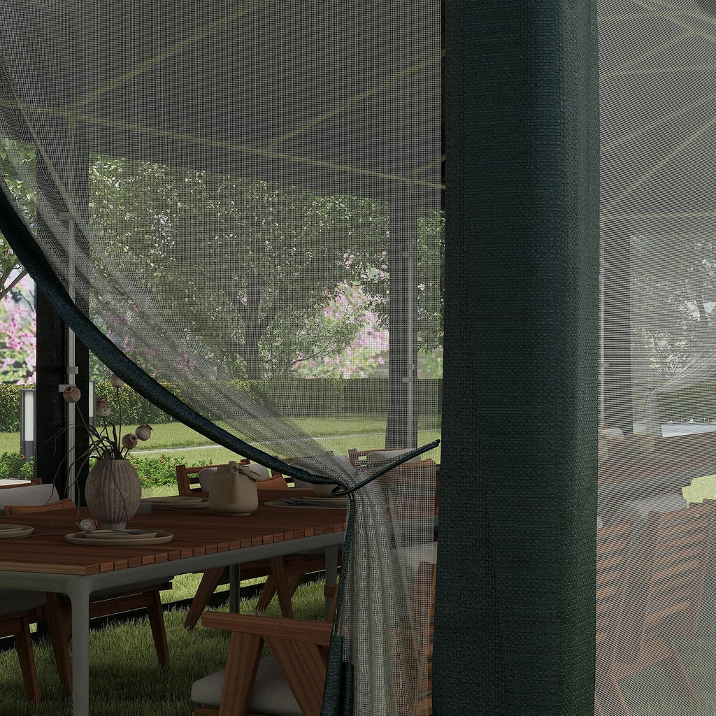 Outsunny 10' x 28' Party Tent, Outdoor Wedding Canopy & Gazebo with Removable Sidewalls, Shade Shelter for Events, BBQs, Green