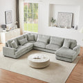 Oversized U-Shaped Sectional Sofa Modern Living Room Couch Upholstered in Soft Corduroy with a Chaise Lounge