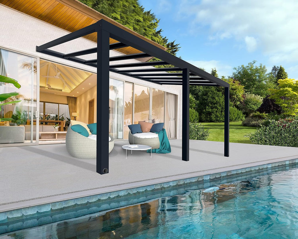 Palram - Canopia Stockholm Patio Cover 11' x 19' Gray/Gray Outdoor Canopy Awning for Patio, Waterproof Canopy, Patio Awning, Outside Canopy for Backyard, Outdoor Gazebo with 100% UV Protection