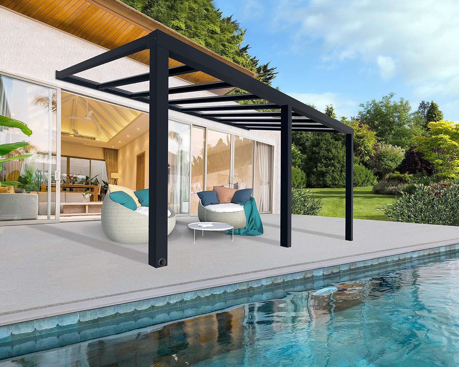 Palram - Canopia Stockholm Patio Cover 11' x 19' Gray/Gray Outdoor Canopy Awning for Patio, Waterproof Canopy, Patio Awning, Outside Canopy for Backyard, Outdoor Gazebo with 100% UV Protection