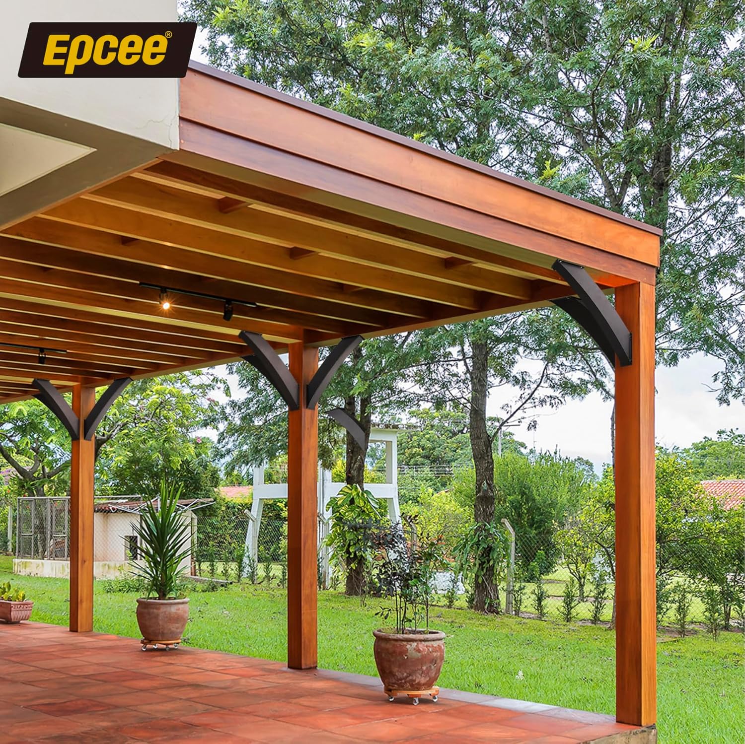 Heavy Duty 45 Degree Angle Support Bracket 2'×4' (Actual: 1.5'×3.2') Wood Beam Support Hardware Degree Post Bracket for Gazebos Pagola Porches 4Pcs