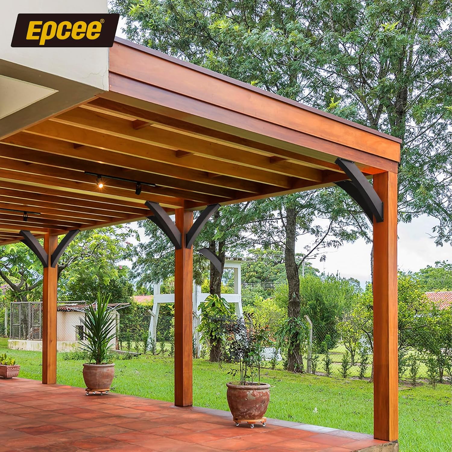 Heavy Duty 45 Degree Angle Support Bracket 2'×4' (Actual: 1.5'×3.2') Wood Beam Support Hardware Degree Post Bracket for Gazebos Pagola Porches 8Pcs