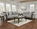 Hernen Carved Wood Frame 5-Piece Living Room Set, Gray