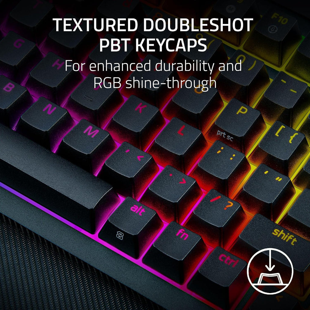 Razer BlackWidow V4 Pro 75% Wireless Gaming Keyboard:OLED Display -True 4K Hz Wireless -Bluetooth - Hot Swappable - Orange Tactile Switches - Command Dial - Snap Tap - Chroma RGB-Wrist Rest (Renewed)