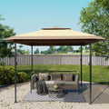 Kingdura 13x13 Pop Up Canopy, Easy Setup Canopy Tent, Double Roof Outdoor Patio Shelter Sun Shade with 4 Sand Bags, 3 Adjustable Height for Patio Furniture, Party, Wedding, Outdoor Dining (Khaki)