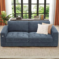 Ihanherry Modern Sofa Living Room Couch with USB/Type-C Charging Port, Comfy 3-Seats Chenille Recliner Sofa for Small Space, Removable Medium Firm Cushion, (89inch, Blue)