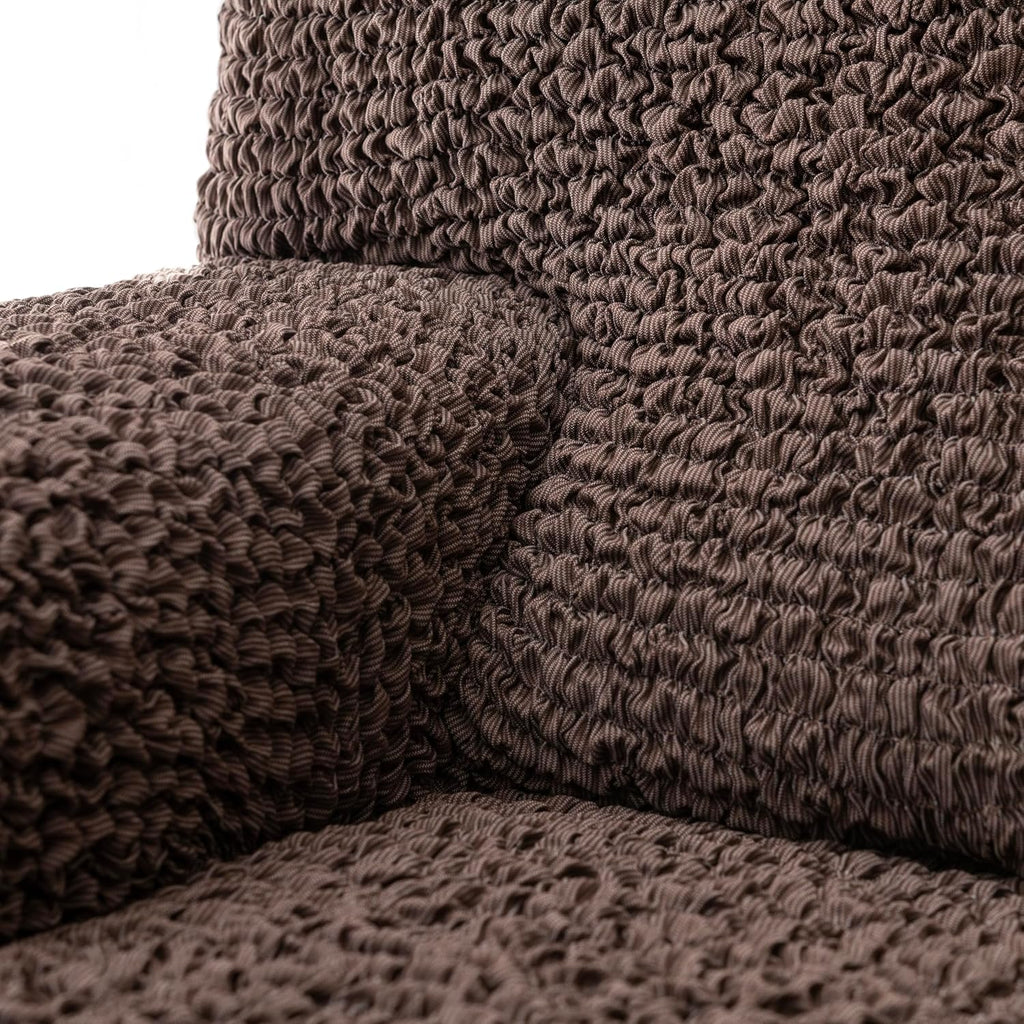 PAULATO BY GA.I.CO. Sofa Slipcover - Stretch Couch Cover - Stylish Cushion Sofa Cover - Soft Polyester Fabric Slipcover - 1-Piece Form Fit Washable Protector for Pet - Mille Righe Collection - Brown