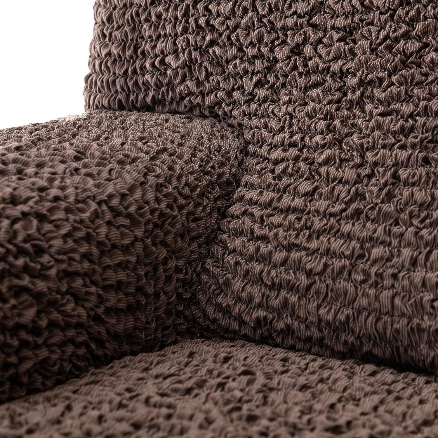 PAULATO BY GA.I.CO. Sofa Slipcover - Stretch Couch Cover - Stylish Cushion Sofa Cover - Soft Polyester Fabric Slipcover - 1-Piece Form Fit Washable Protector for Pet - Mille Righe Collection - Brown