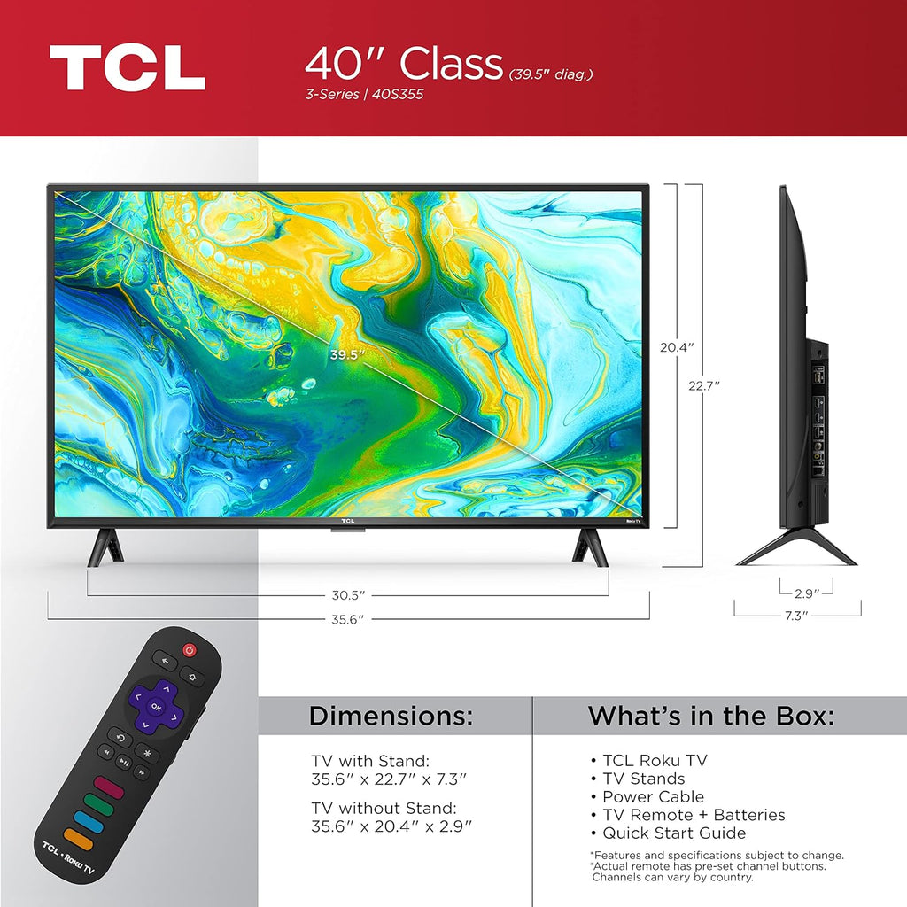 TCL 40' Class 3-Series Full HD 1080p LED Smart Roku TV - 40S355