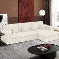 108' Modular Sectional Sofa, Cloud Sectional Couch with Deep Seat, Modern Modular L-Shape Sofa Couch with Chaise,Upholstered Couches for Living Room Bedroom (Light Beige)