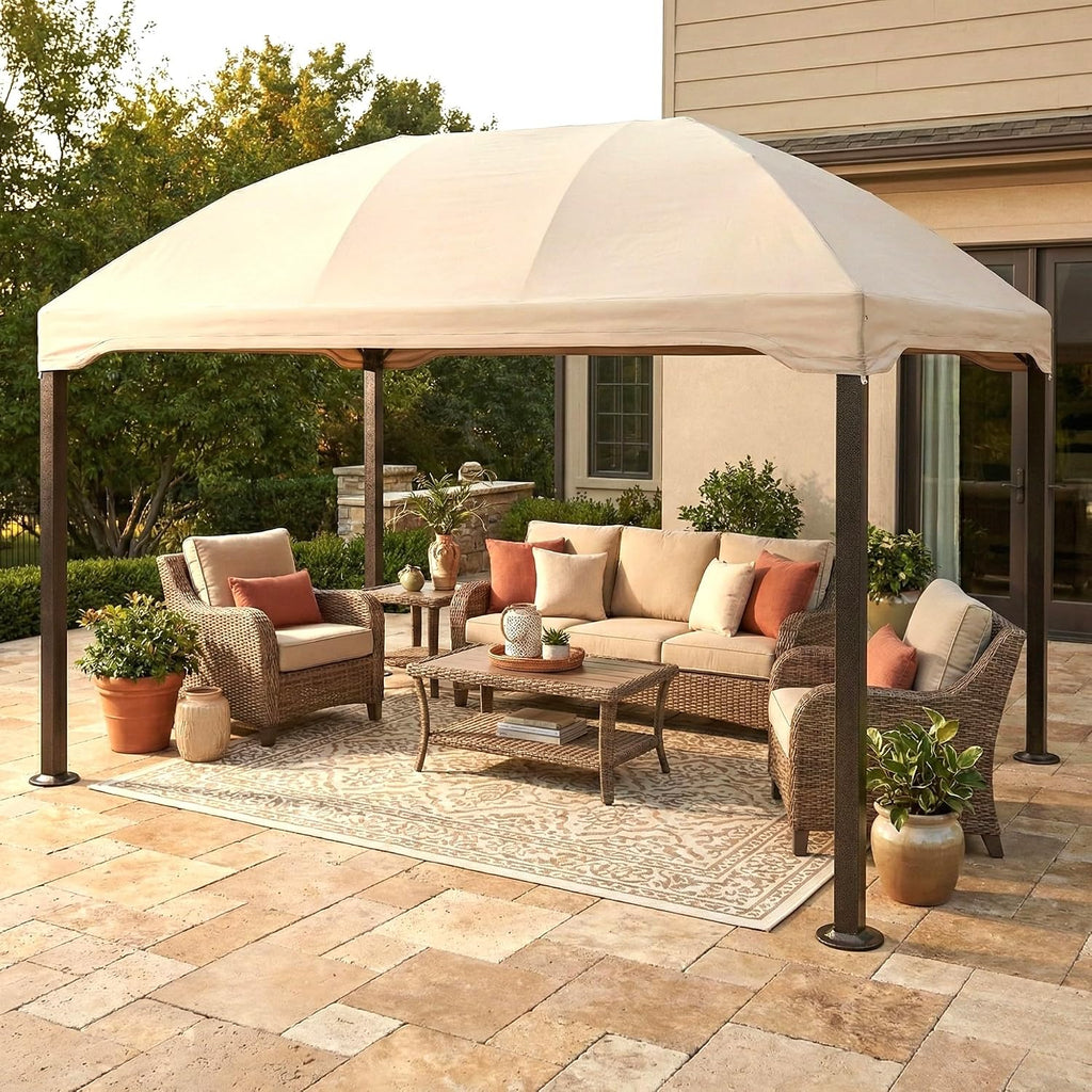 Garden Winds Reinforced Replacement Canopy Top Cover Compatible with The L-GZ702PST Pomeroy 10' x 13' Dome Gazebo - Classic Sand, Riplock 350