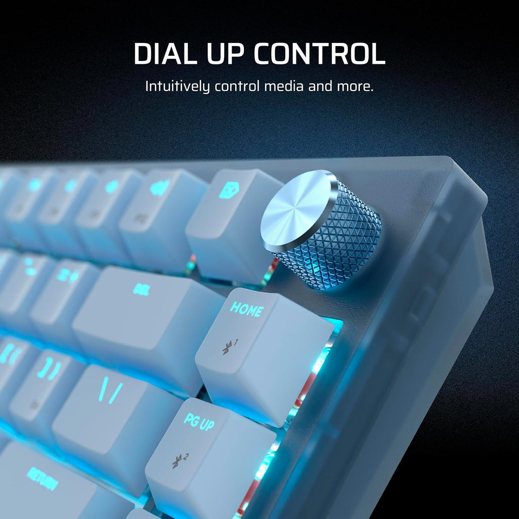 Corsair K65 Plus Wireless 75% RGB Hot-Swappable Mechanical Gaming Keyboard for Mac and iPad – Pre-Lubricated MLX Red v2 Linear Switches, Sound Dampening – QWERTY NA Layout – Glacier Blue