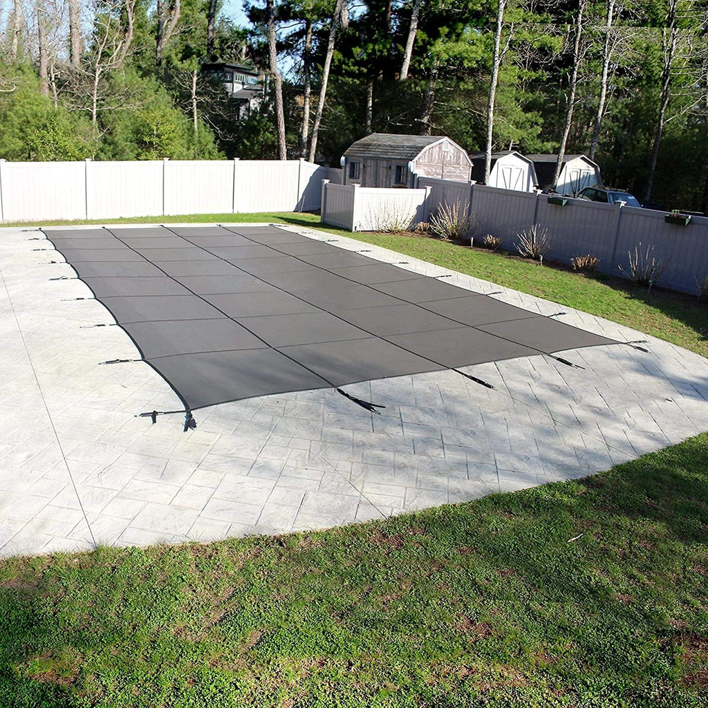 Pool Mate Gray Mesh Safety Cover for 16 ft. x 36 ft. Swimming Pool