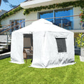 Domi 10'x10' Universal Winter Gazebo Cover, All Season Waterproof Enclosed Cover with Sidewalls and Mesh Windows, White