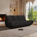 Bean Bag Chair, Cozy Memory Foam Bean Bag Chairs for Adults, Comfy Fireside Accent Chair Lazy Floor Chair for Gaming Bedroom Living Room (Black, 3-Seater)