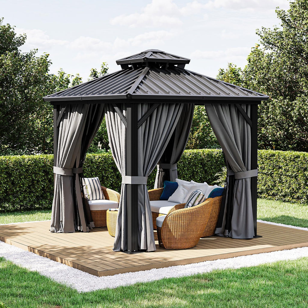 8 Ft. W X 8 Ft. D Patio Gazebo with Double Roof