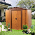 6x6 ft Outdoor Metal Storage Shed with Floor Floor, Lockable Galvanized Steel Tool Shed with Sliding Door and Air Vent, Waterproof Garden Storage House for Backyard, Patio