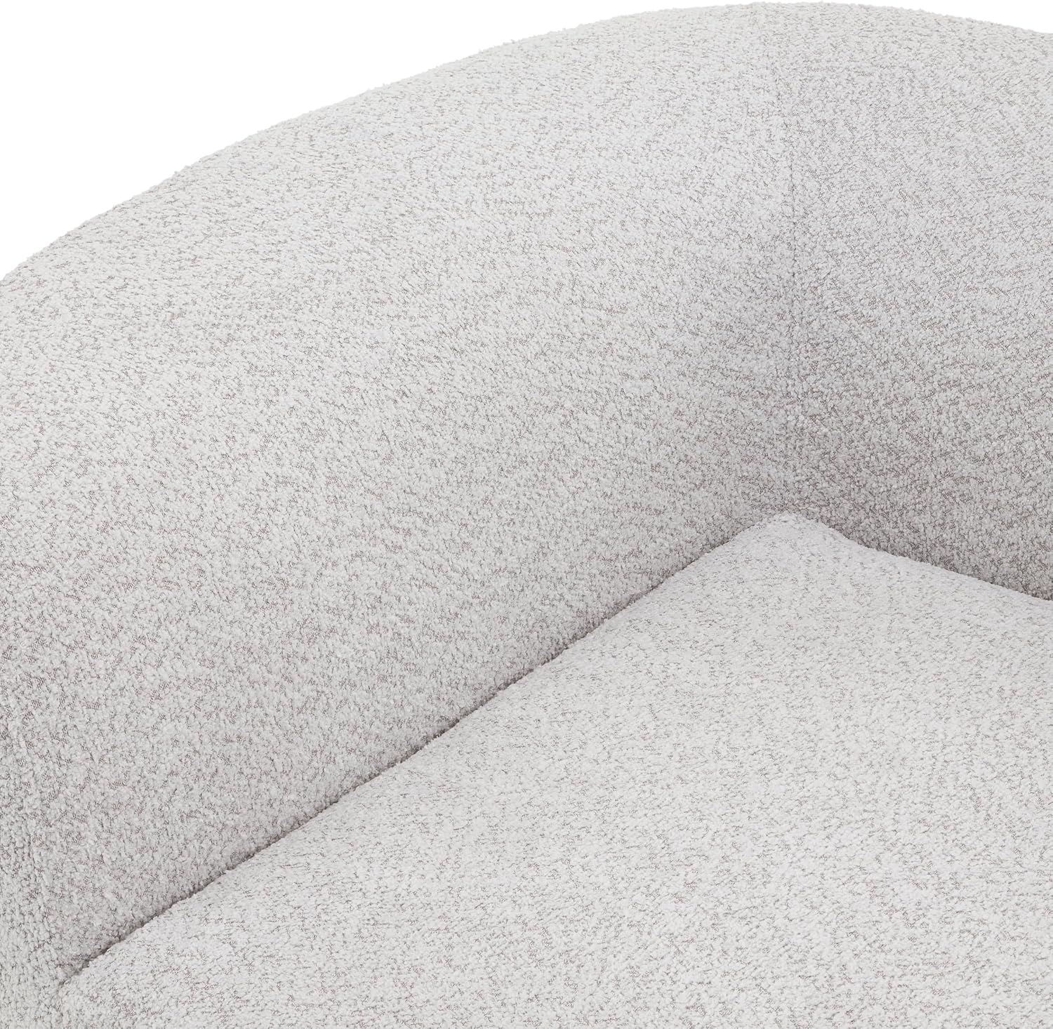 Merax 116' Curved Polyester Sectional Sofa, Modern Pearl Upholstery 3 Seat Cloud Couch with Chaise Lounge & 4 Pillows for Living Room, White+Gray