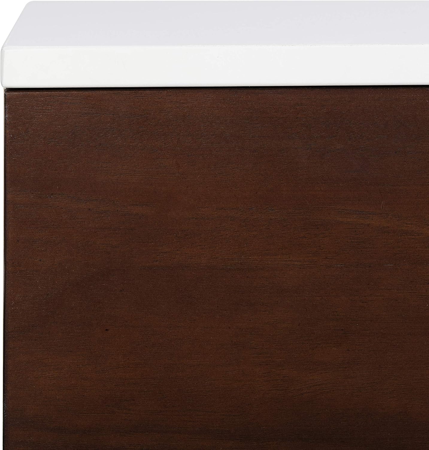 SAFAVIEH Genevieve TV Stand for up to 65' Flatscreen – Walnut & White, Mid-Century Modern Storage Cabinet, Entertainment Media Console (MED5000A)