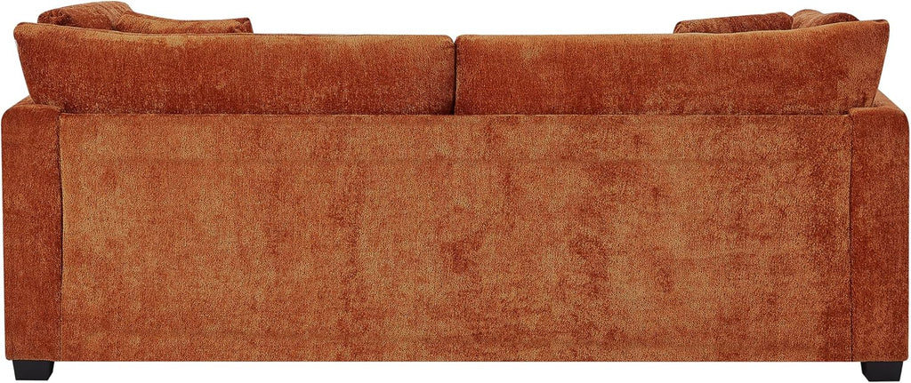 Christopher Knight Home Masie Chenille Upholstered 3 Seater Sofa Couch, Wooden Home Sofa Living Room, Comfy Cloud Couch for Bedroom, Home Office, Caramel Brown