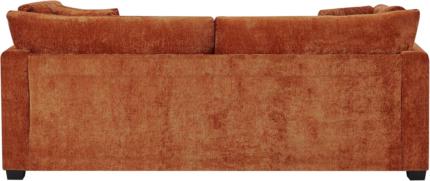 Christopher Knight Home Masie Chenille Upholstered 3 Seater Sofa Couch, Wooden Home Sofa Living Room, Comfy Cloud Couch for Bedroom, Home Office, Caramel Brown