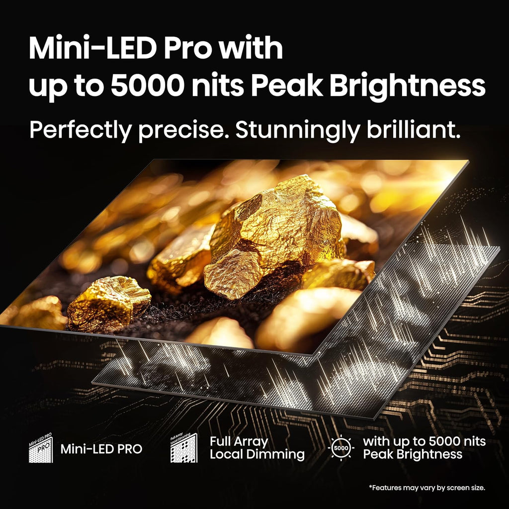 Hisense 55' Class U8 Mini-LED ULED 4K UHD Google Smart TV (55U8QG, 2025 Model) - QLED, Native 165Hz, VRR 288, Up to LD5600, 5000 Nits, HDR10+, Dolby Vision IQ · Atmos, IMAX Enhanced, 4.1.2 Ch Audio