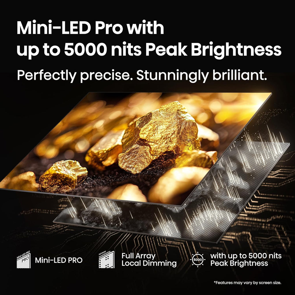 Hisense 100' Class U8 Mini-LED ULED 4K UHD Google Smart TV (100U8QG, 2025 Model) - QLED, Native 165Hz, VRR 288, Up to 5000 Nits, HDR10+, Dolby Vision IQ · Atmos, IMAX Enhanced, 4.1.2 Ch Surround