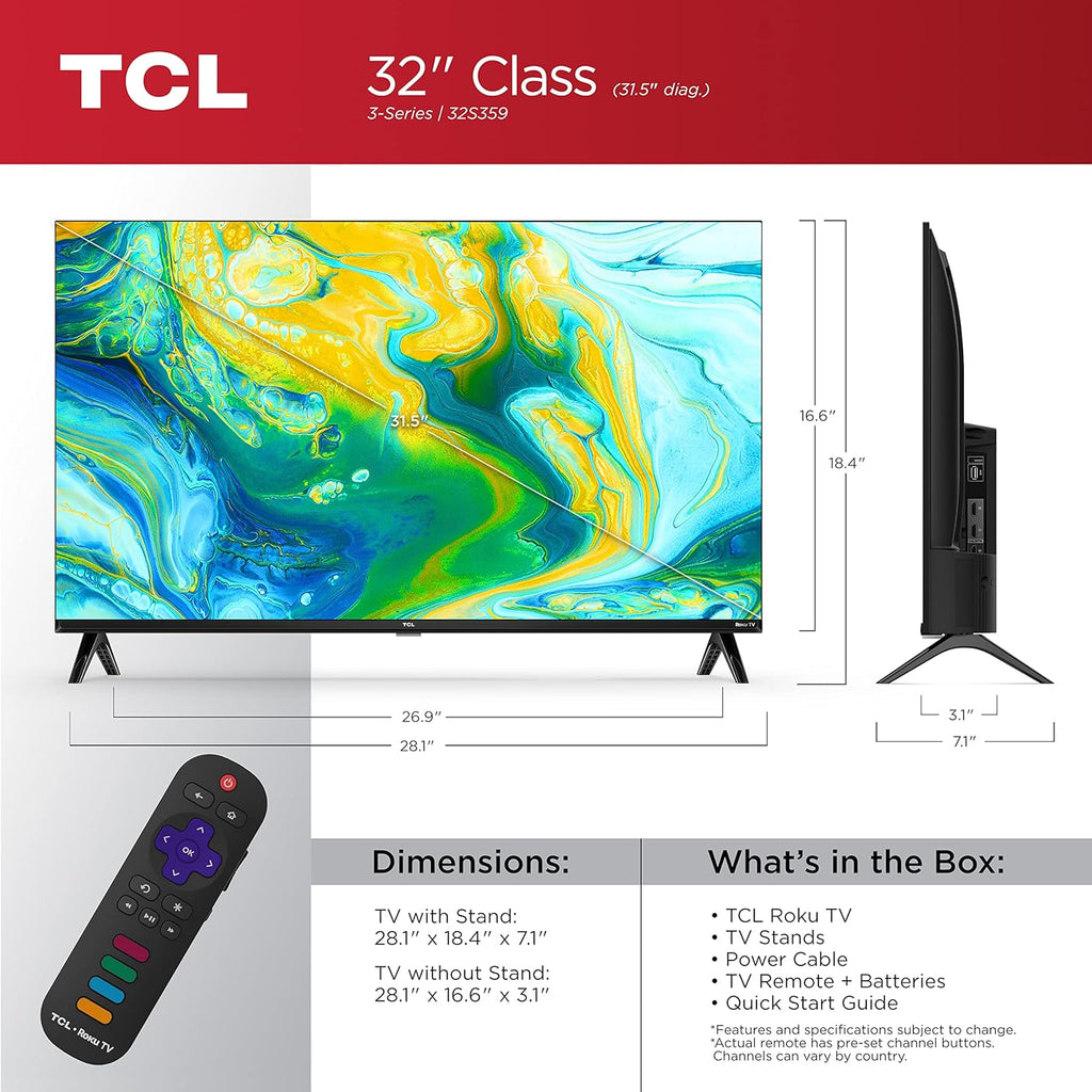 TCL 32' Class 3-Series Full HD 1080p LED Smart Roku TV - 32S359