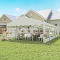 Outsunny 16.5' x 33' Party Tent, Heavy Duty Large Outdoor Canopy Tent Shelter with Removable Sidewalls, 10 Windows and 2 Doors, for Parties, Wedding, Events, BBQ Grill, White