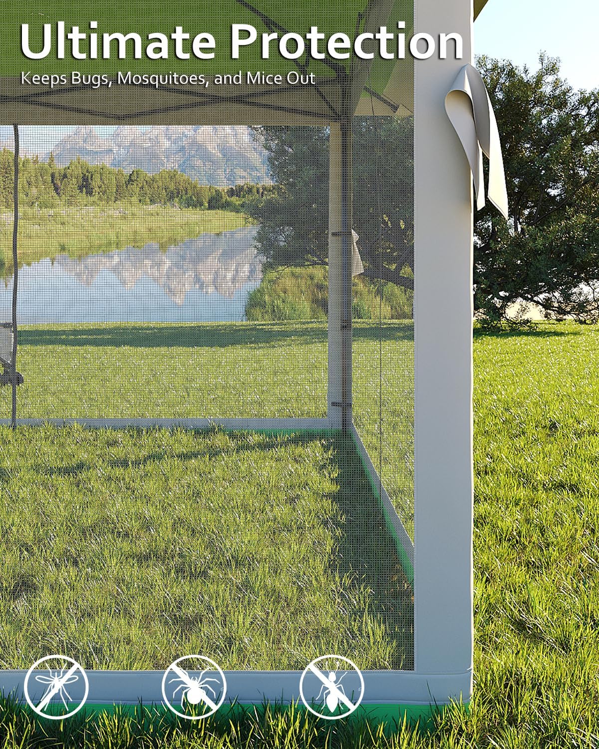 12x12 Canopy Tent, Pop Up Gazebo with Mosquito Netting, Outdoor Gazebo with 4 Sandbags & Wheeled Bag, pop up Canopy for Backyard & Patio Furniture, Patio, Deck